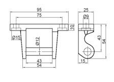TIPPER SIDE HINGE 95MM ZN