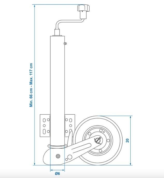 SUPPORT WHEEL FI 60 MM WITH HANDLE FOLDABLE