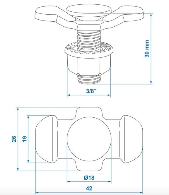 Mounting bracket locking screw M10x30 mm for AIRLINE trim