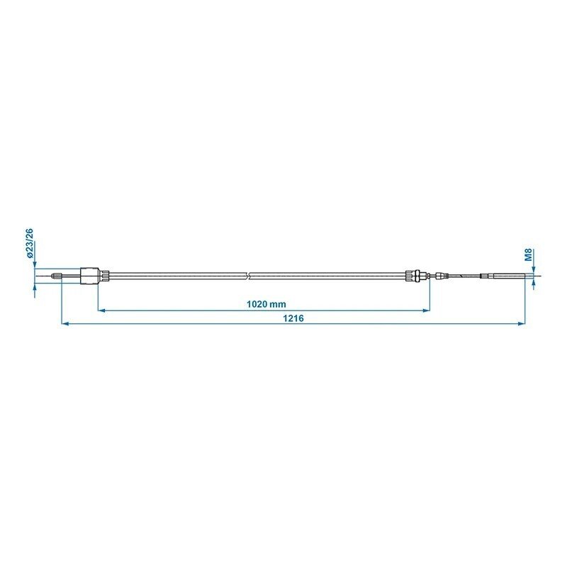 Brake cable 1020/1216mm TUBE Ø26/23mm FOR ALKO to ’97