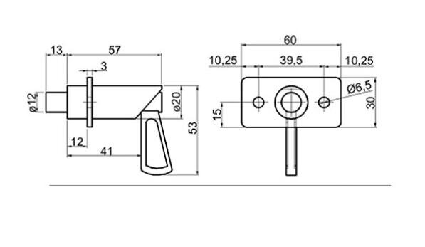 Spring bolt with horizontal plate FI12 V3
