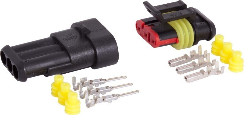 AMP SUPER SEAL 3-PIN hermetic plug-socket connector set
