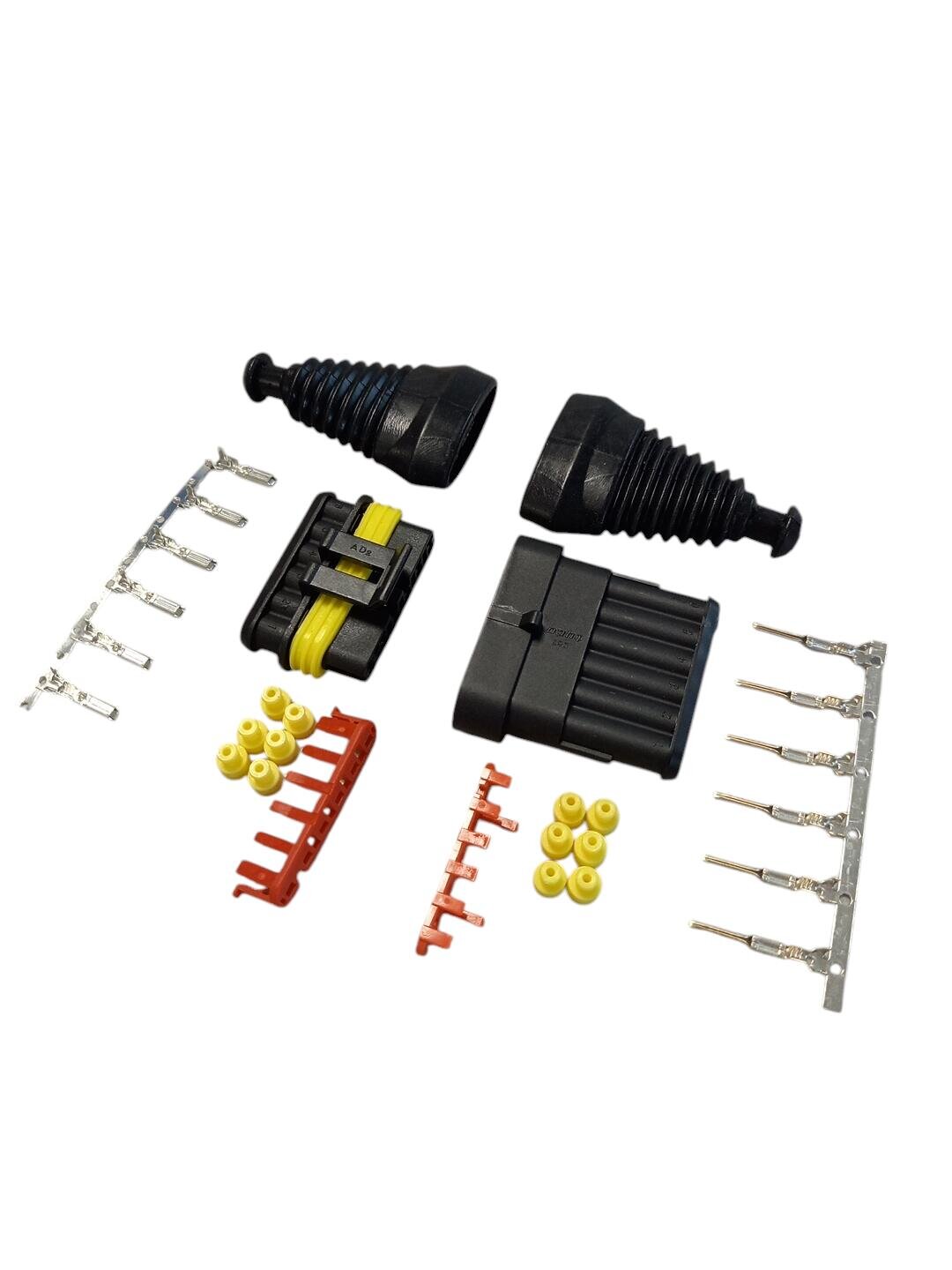 Złącze hermetyczne wtyczka gniazdo AMP SUPER SEAL 6-PIN komplet