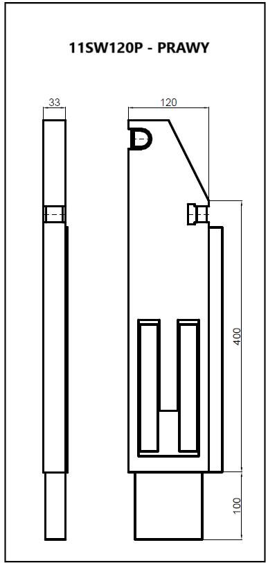 Tipper post 120mm rear right