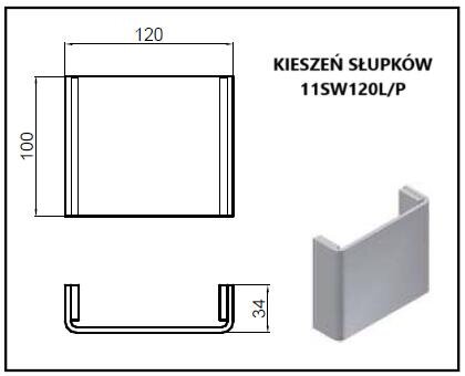 Tipper post 120mm rear right