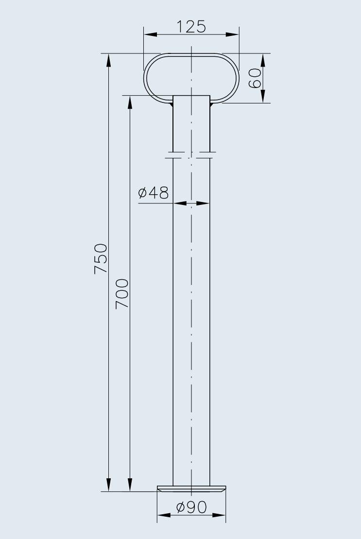 FIXED SUPPORT FI 48 mm 700 mm