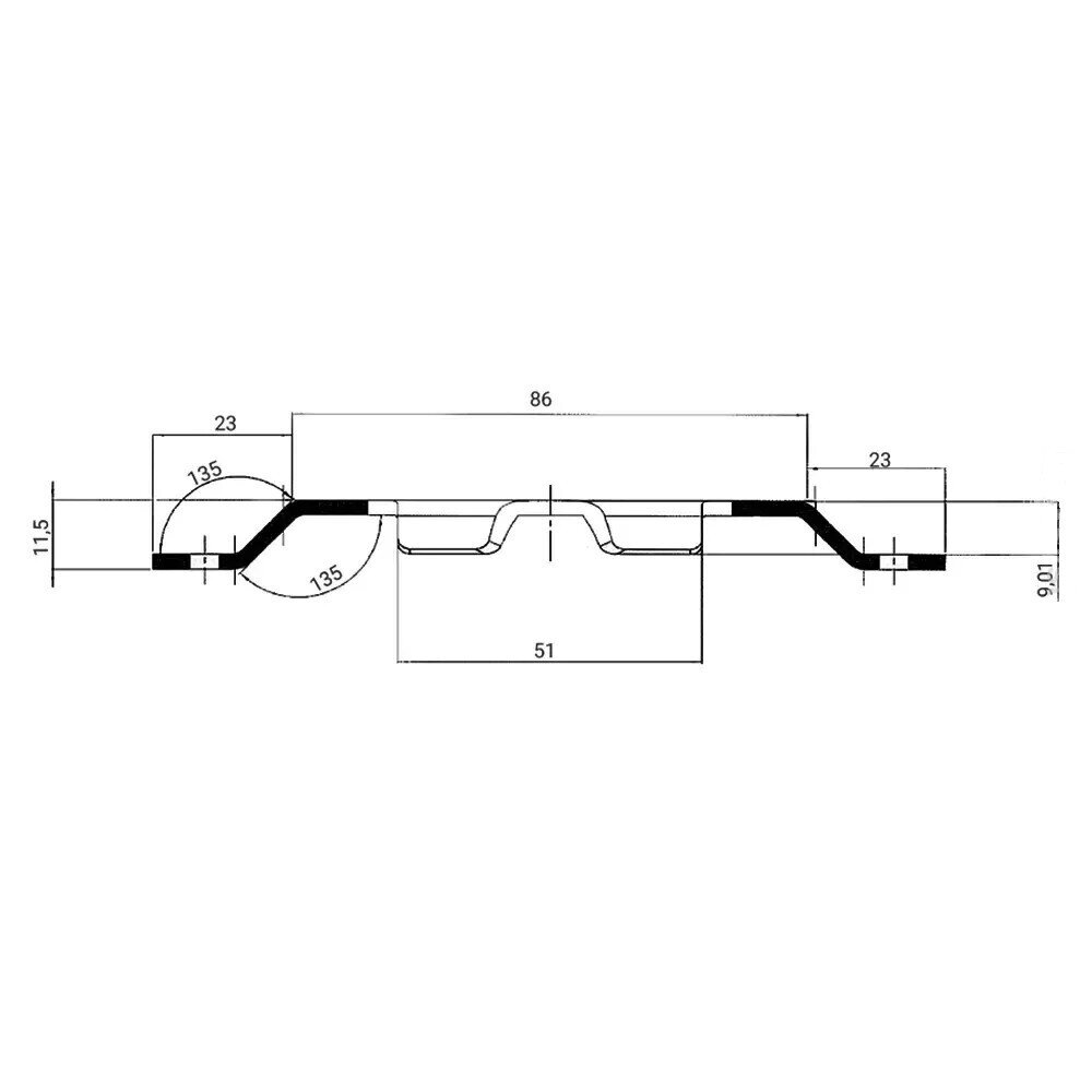 Load securing bar L 2964mm steel with MAGNELIS® coating