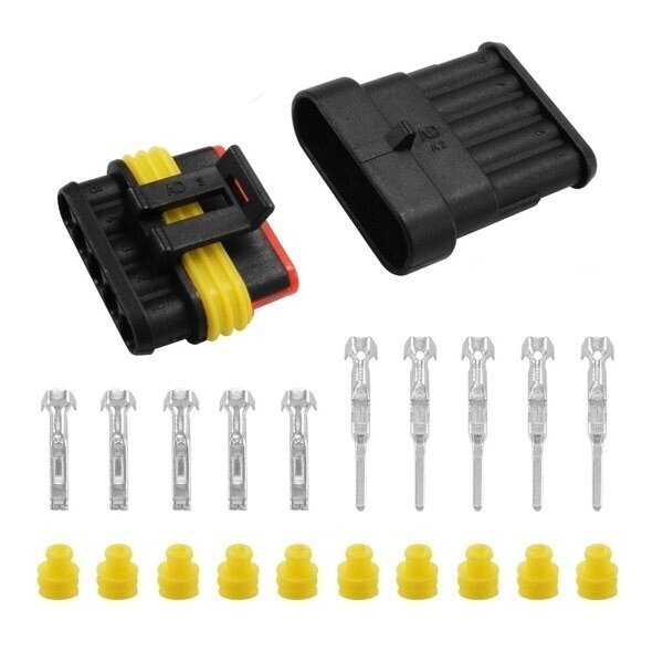AMP SUPER SEAL 5-PIN hermetic connector plug socket set