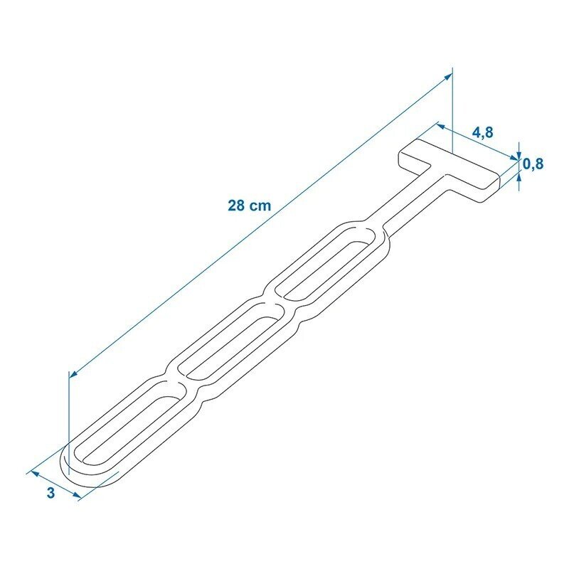 3-Position rubber tarpaulin hitch 285mm
