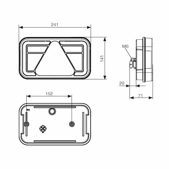 ASPOCK tail lamp MULTILED IV left / reverse+fog / without tab illumination / 8-PIN byonet / 12/24V