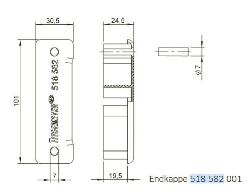 PVC 100×30 anti-bike end cap