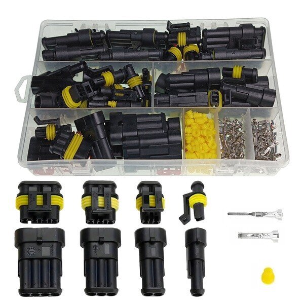 AMP SUPER SEAL connector set / 26 Sets 1-4 Pin plug+socket