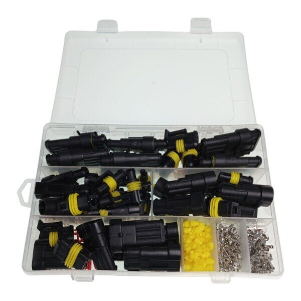 AMP SUPER SEAL connector set / 26 Sets 1-4 Pin plug+socket