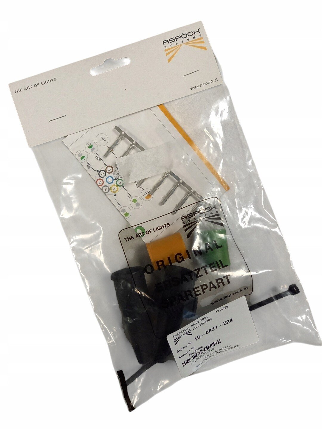 ASPOCK konektor 8-pin lampy tylnej, żółty/zielony