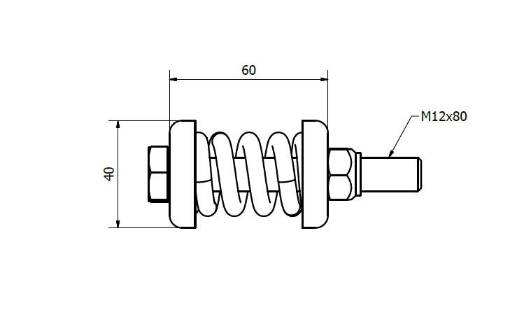 Mounting console spring M12x80