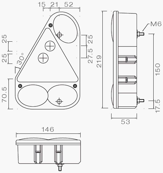 Lampa zespolona tylna Aspöck Earpoint III Prawa + Mgła- 5-PIN
