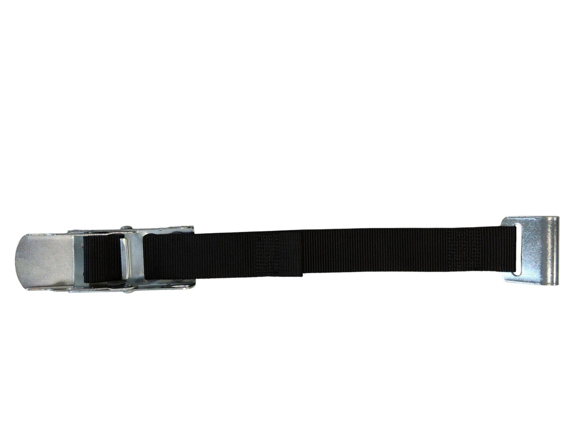 Galvanized buckle with strap and hook for tarpaulin curtain pulls