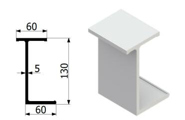 Profil pomocniczy ramy T130mm L-3700mm ALU