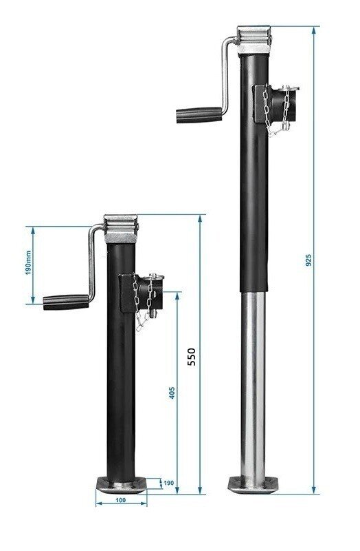 Support for trailers, caravans 2500 kg HEAVY range 55-92cm