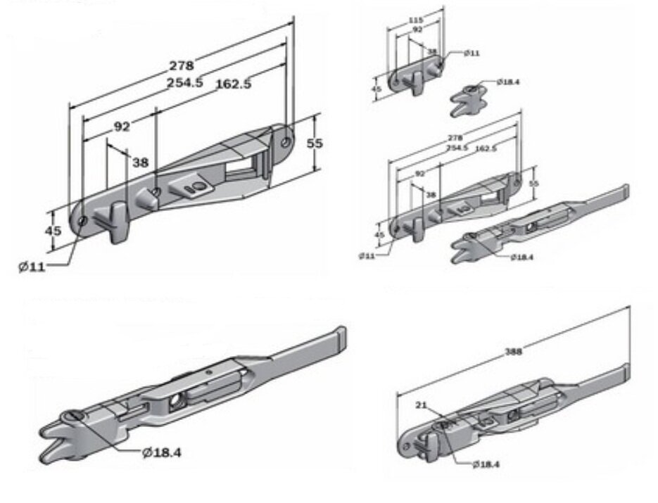 Bolt lock for the rear door (18) of a semi-trailer, container, or box truck