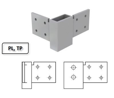 NAROŻE ALUMINIOWE 90 PL/TP BEZ OTWORÓW